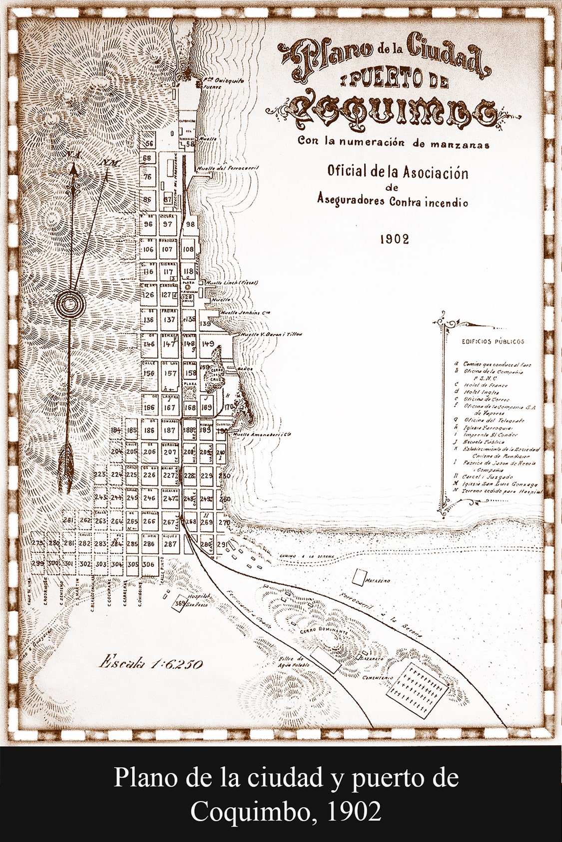 Plano de la ciudad y puerto de Coquimbo, 1902