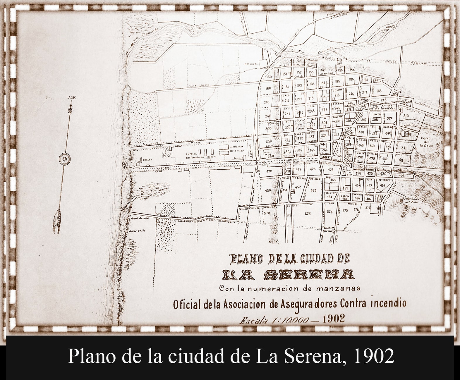 Plano de la ciudad de La Serena, 1902