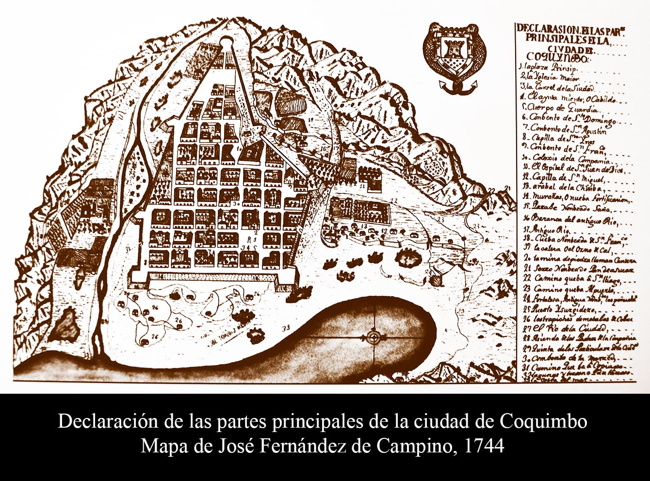 Declaraci&oacute;n de las partes principales de la ciudad de Coquimbo