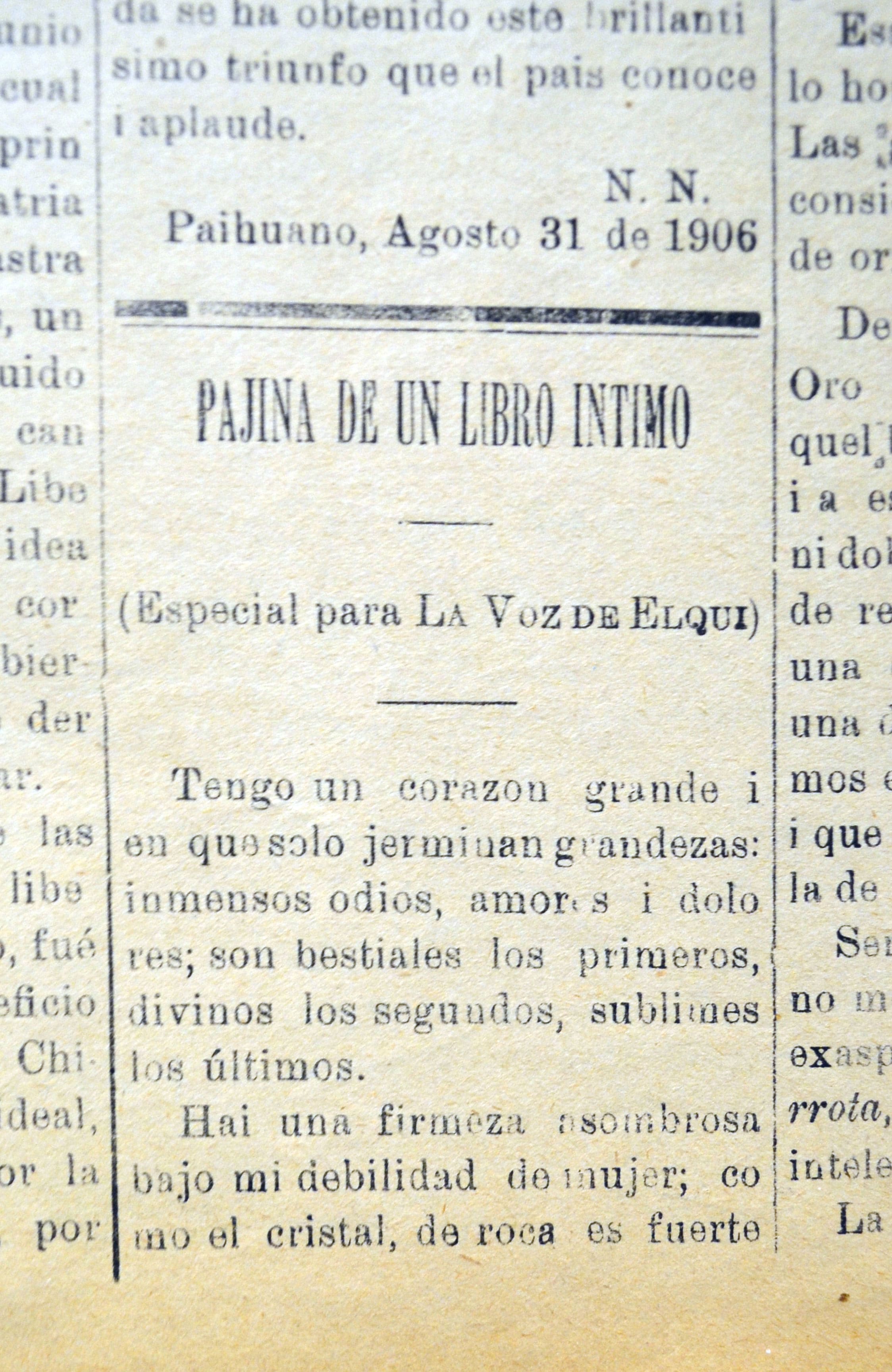 PAJINA DE UN LIBRO INTIMO